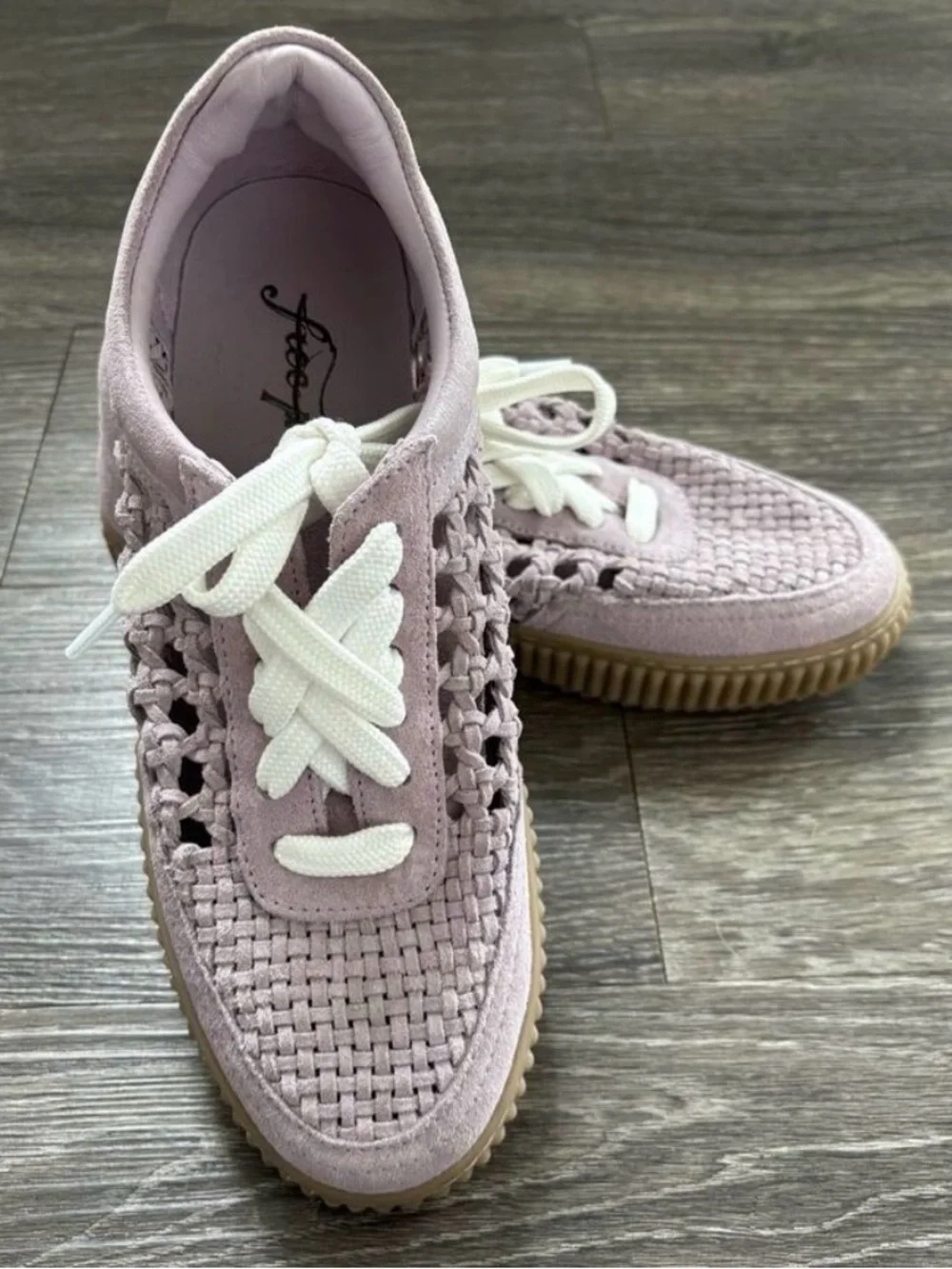 Free People | NWOT Wimberly Woven Dusty lavender suede Lace Up Sneakers Shoes 7